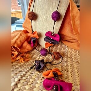 Handcrafted Felt  Multicolor Necklace